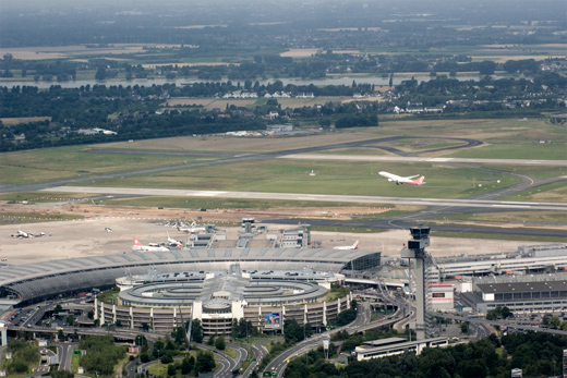 Im Anflug auf den Flughafen Düsseldorf